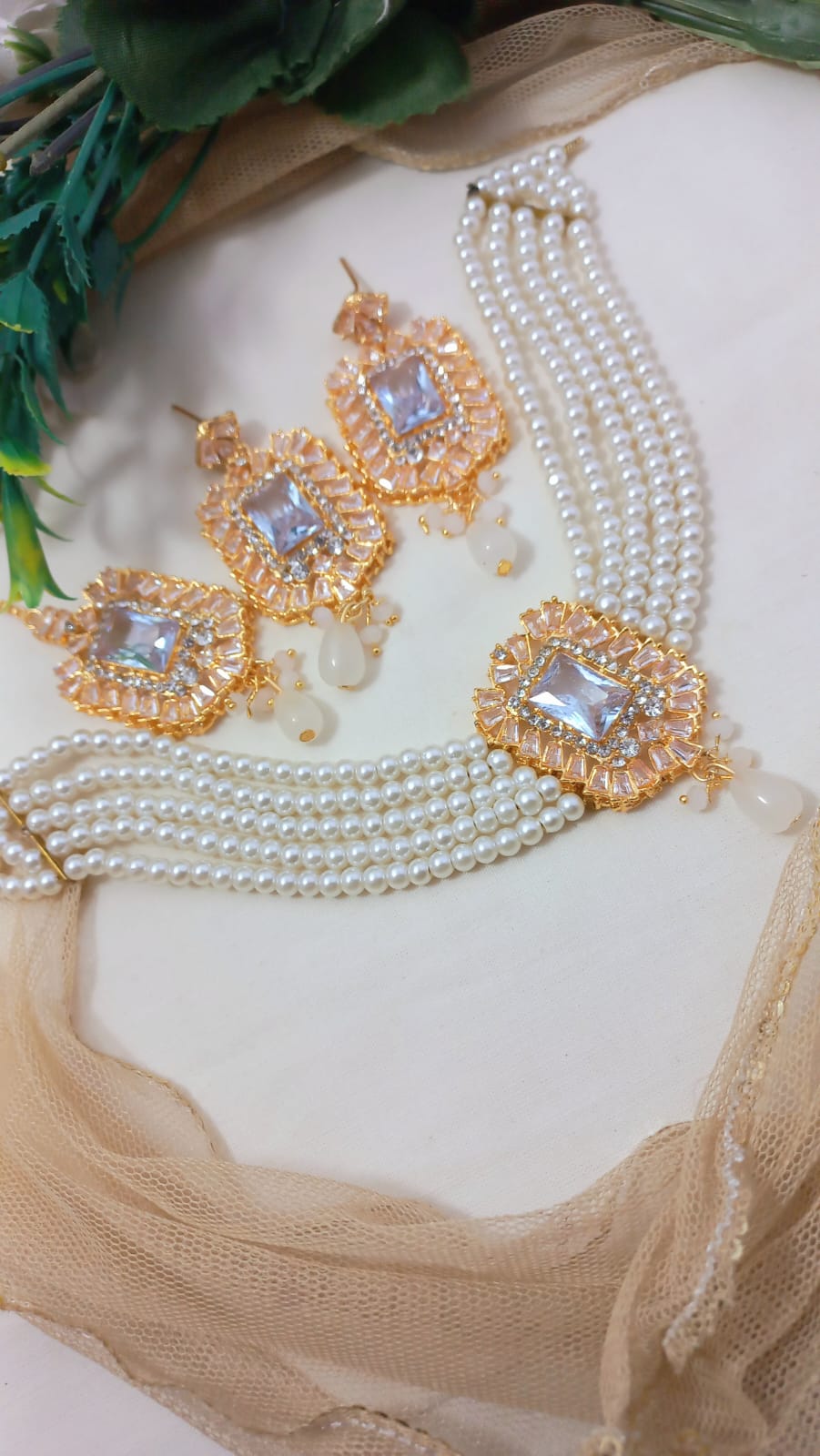 ✨ High Quality Zircon Choker Set – Tikka & Bunda ✨