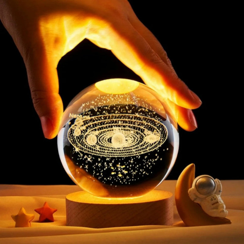 3D Galaxy Crystal Ball Night Light ๐