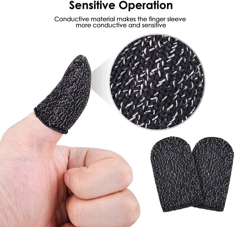 ✨🎮 Black Leather Gaming Thumb Sleeves – Pack of 6 🎮✨