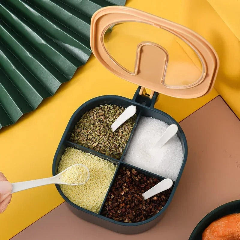 ✨ 4 Grid Spice Box – Kitchen Organizer ✨