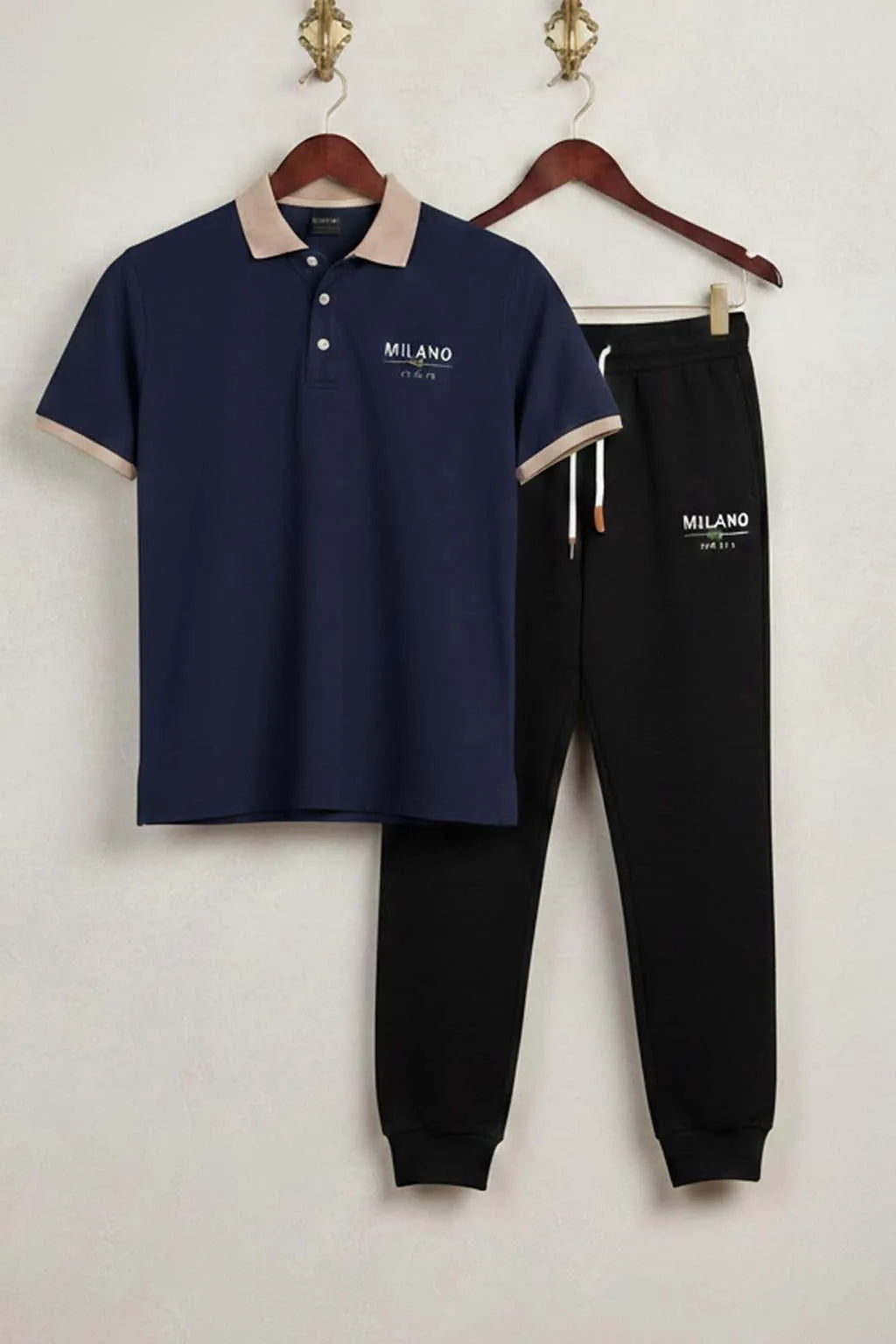 ✨💙 Men Printed Track Suit Set – Navy Blue MILANO Edition 💙✨