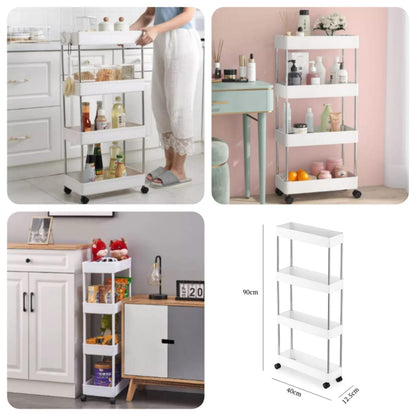 🛒 Smart Slim Trolley – 4 Tier Storage Rack 🛒