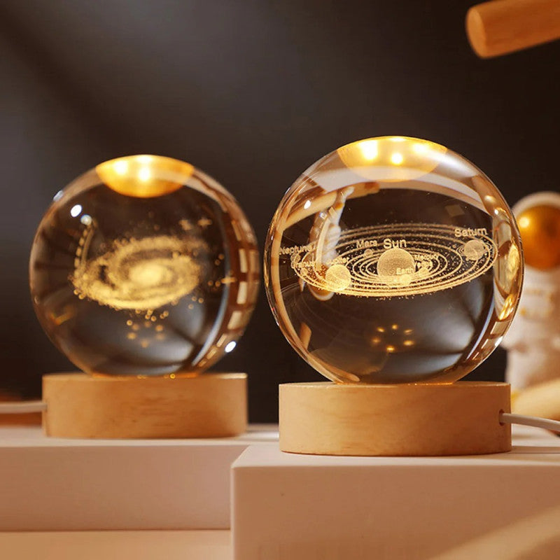 3D Galaxy Crystal Ball Night Light 🌌