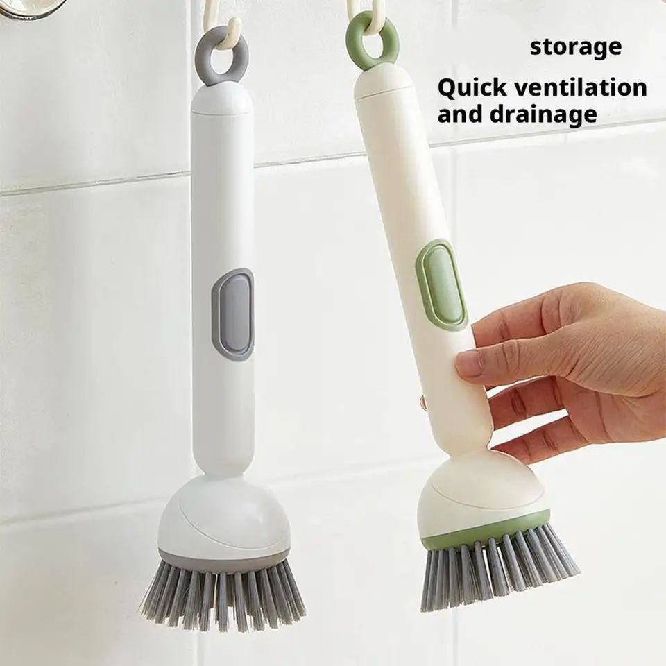 ✨ 360° Rotating Dish Cleaning Brush with Soap Dispenser ✨