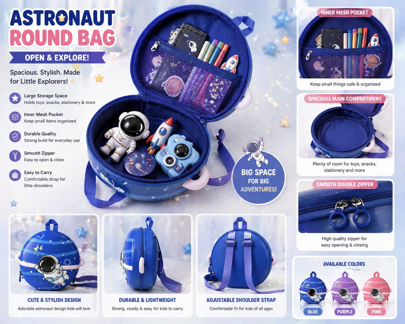 ✨ Cute Astronaut Kids Bag 🚀 ✨