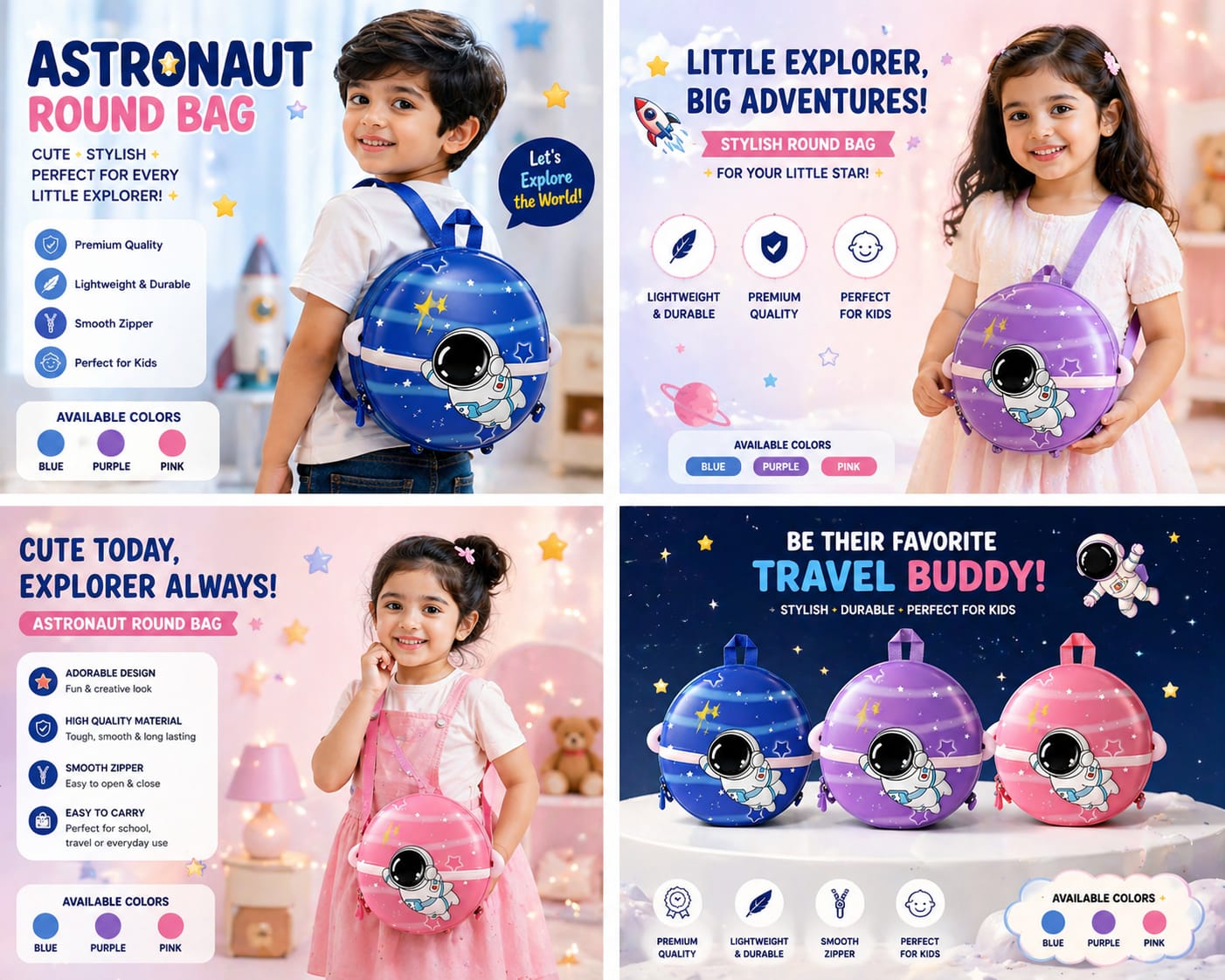 ✨ Cute Astronaut Kids Bag 🚀 ✨