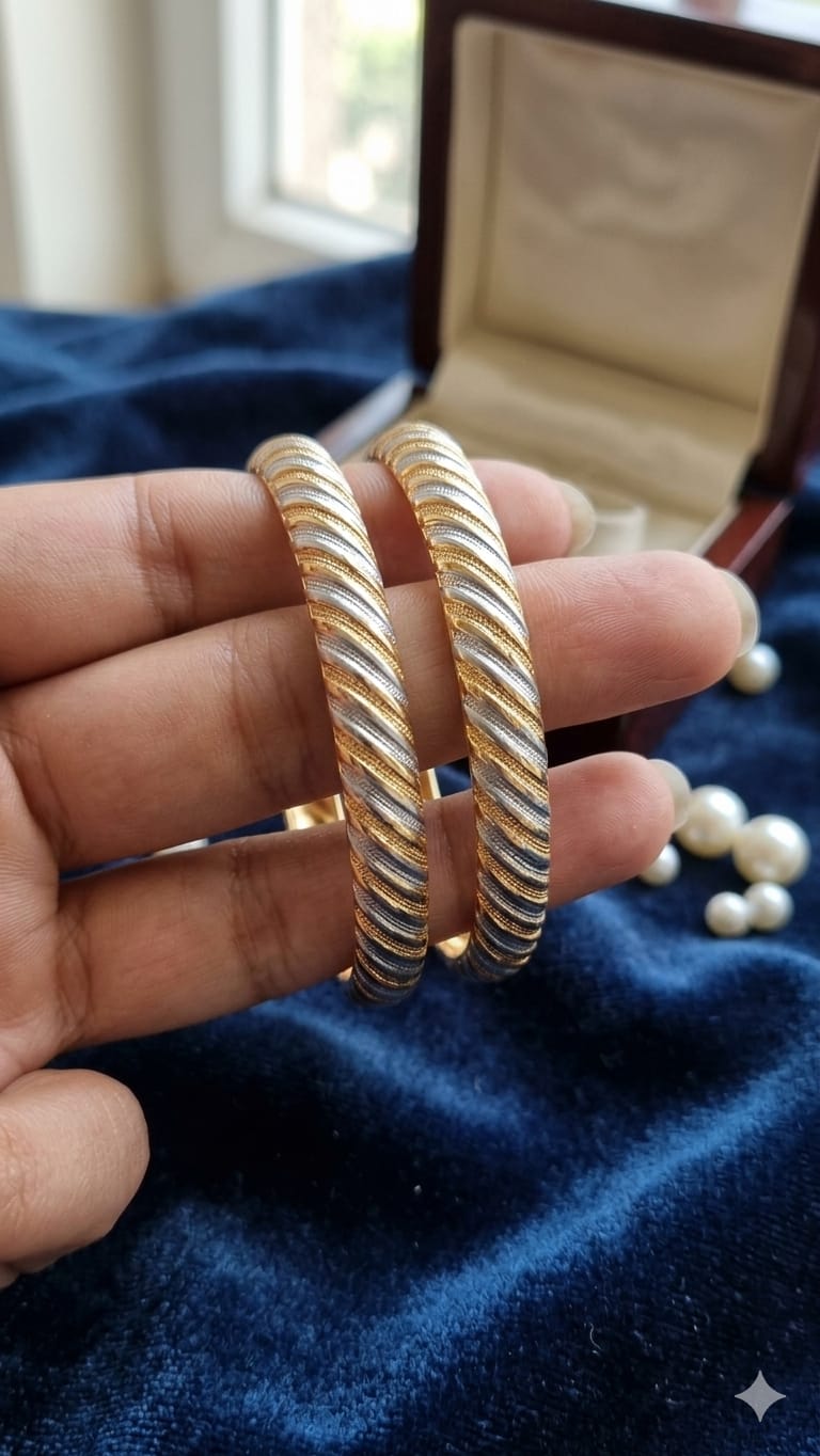 💫 High Quality 2 Tone Bangle Kara Set 💫