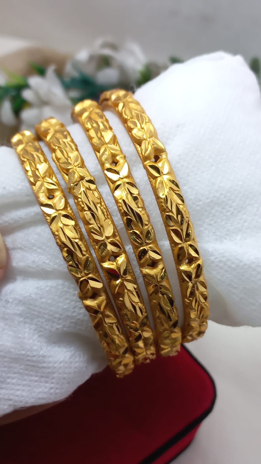 ✨ High Quality Gold Plated Indian Kara Set (4 Pcs) ✨