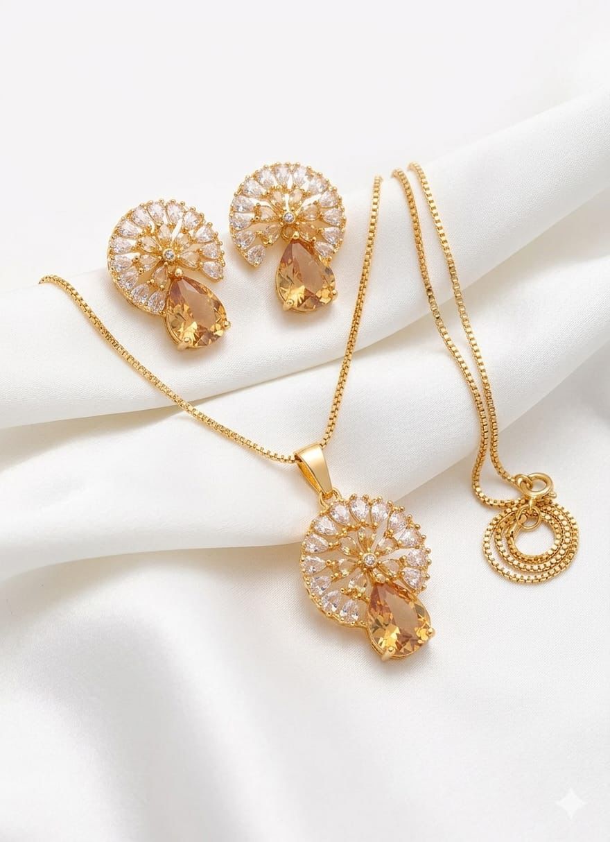 ✨ New Fancy Zarkon Locket Chain Set ✨