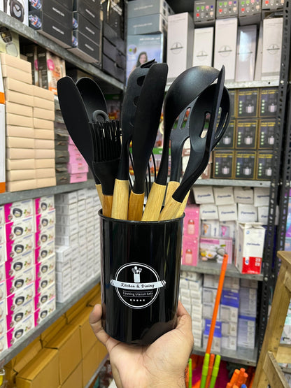 ✨ 12 Pcs Silicone Kitchen Utensils Set ✨