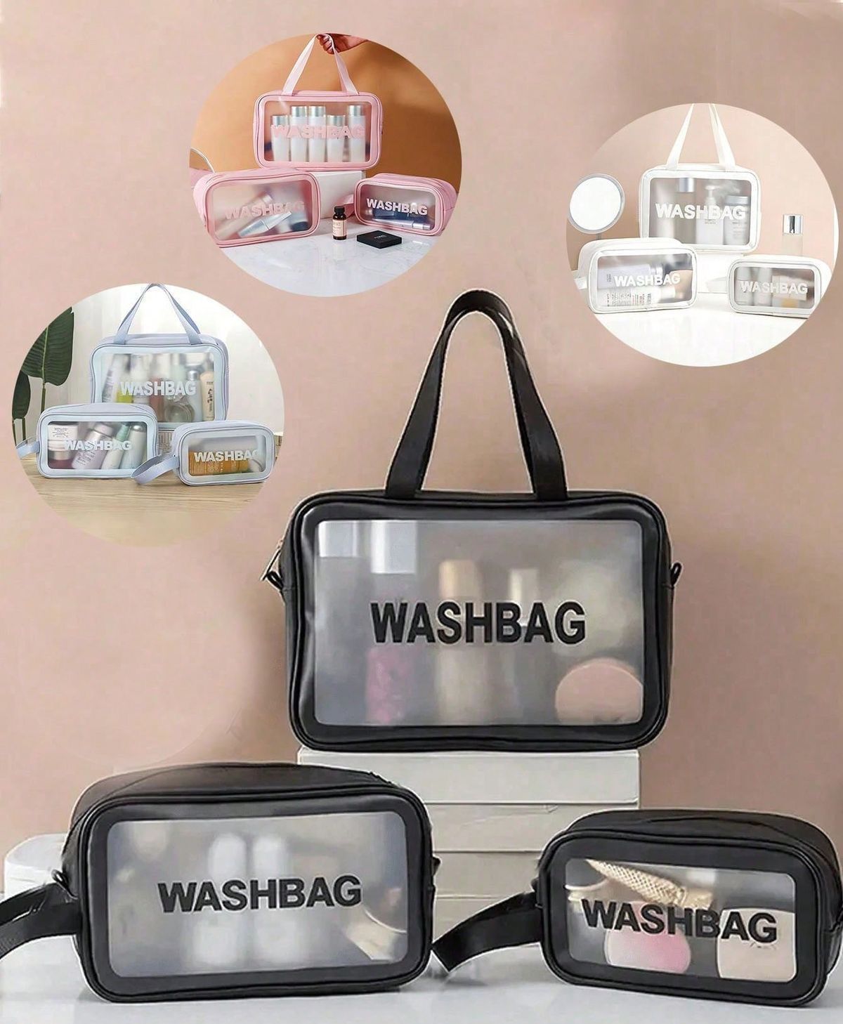 ✨ 3PCS Imported Waterproof Wash Bag Set ✨