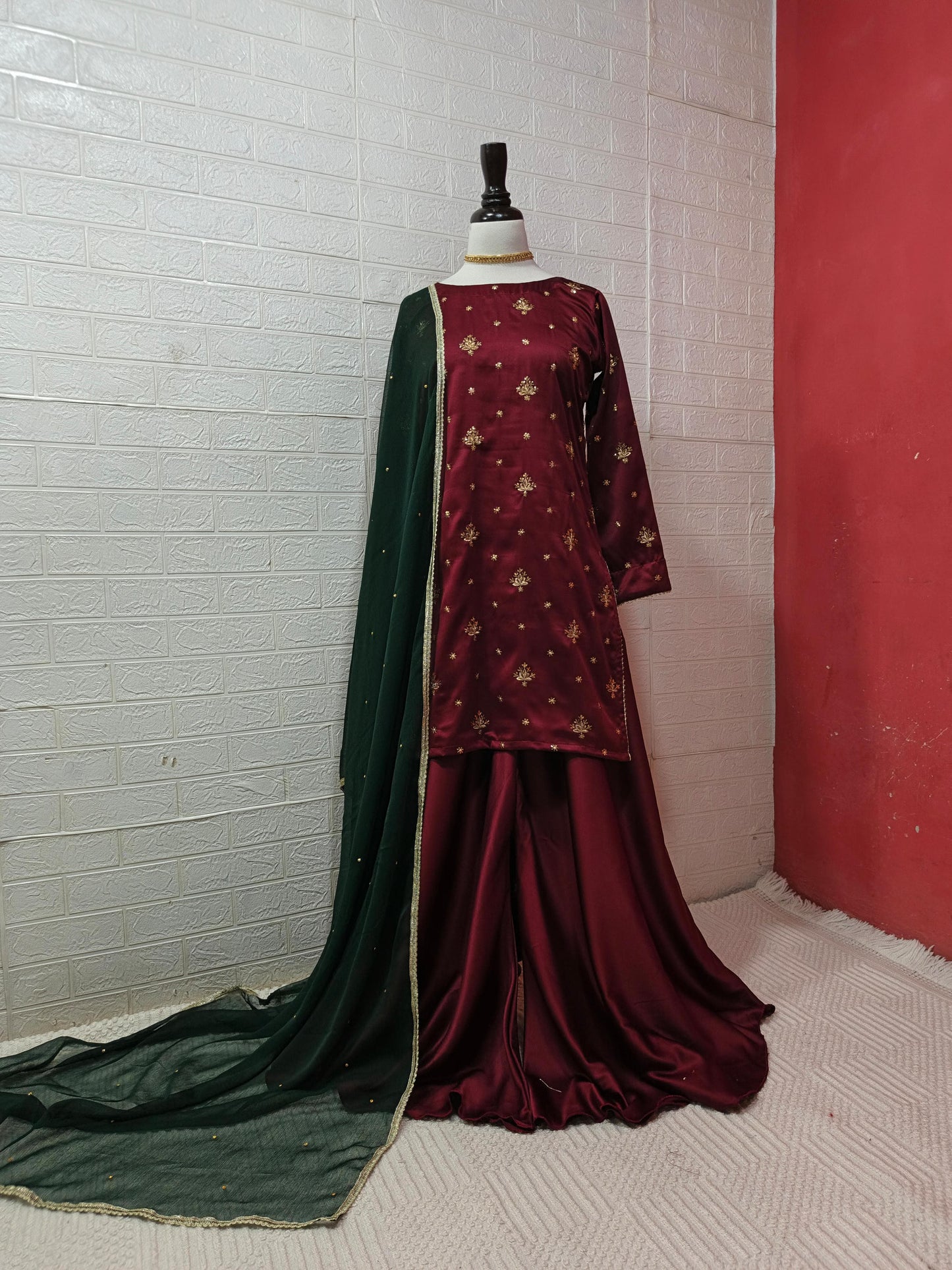 ✨❤️  Premium Maroon 3PC Dress ❤️✨