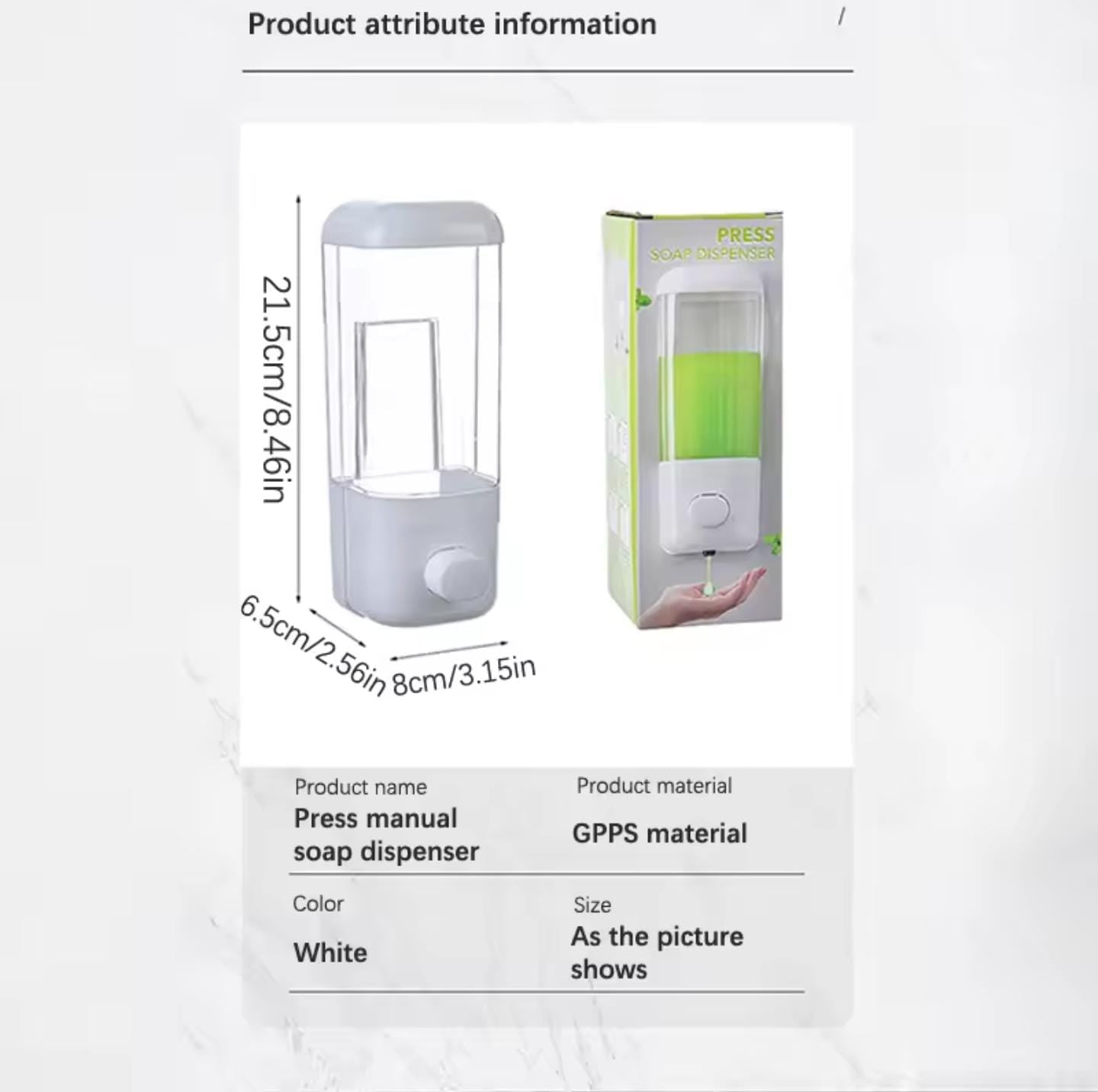 ✨ 500ml Wall Mounted Soap Dispenser (Drill Option) ✨