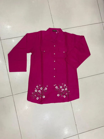 ✨🌸 Pink Embroidered Lawn Kurta for Women 🌸✨