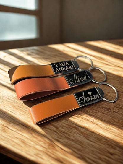 🔑 Customized Metal & Leather Keychain 🔑