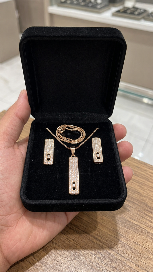 ✨ Zircon Locket Chain & Tops Set ✨