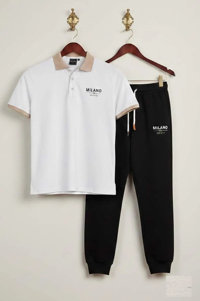 ✨🖤 Men Printed Track Suit Set – MILANO Edition 🖤✨