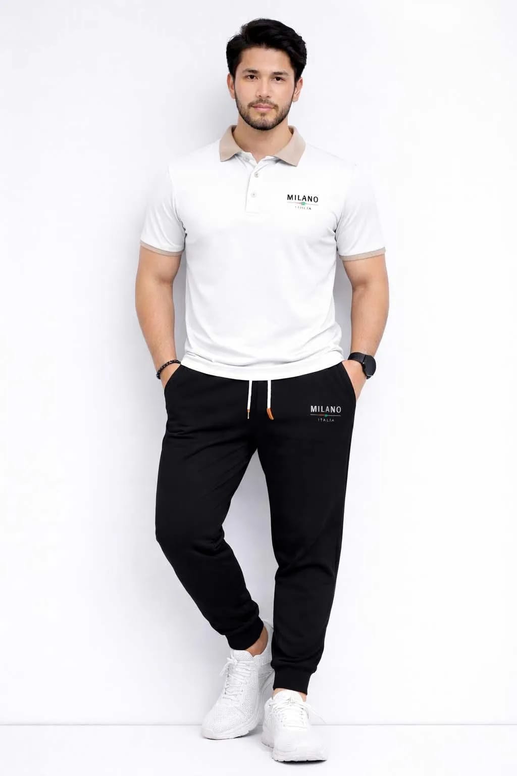 ✨🖤 Men Printed Track Suit Set – MILANO Edition 🖤✨