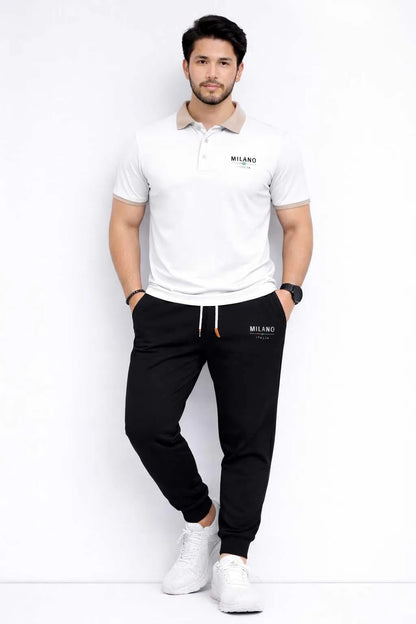 ✨🖤 Men Printed Track Suit Set – MILANO Edition 🖤✨