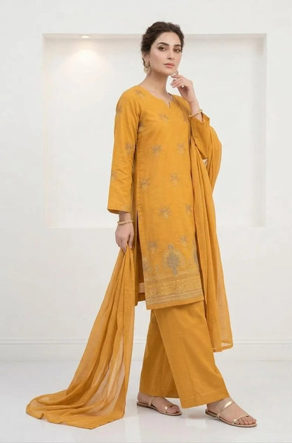 ✨💛 Women’s Yellow Embroidered Kurta Pajama Set 💛✨