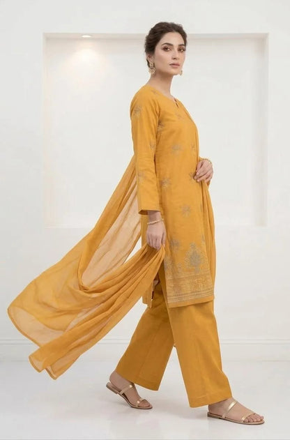 ✨💛 Women’s Yellow Embroidered Kurta Pajama Set 💛✨