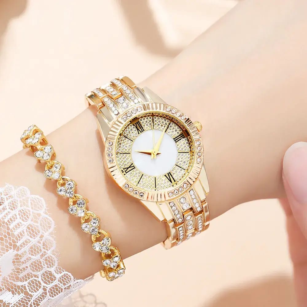 ⌚💎 2026 Luxury Women's Watch &amp; Rhinestone Bracelet Set 💎⌚
