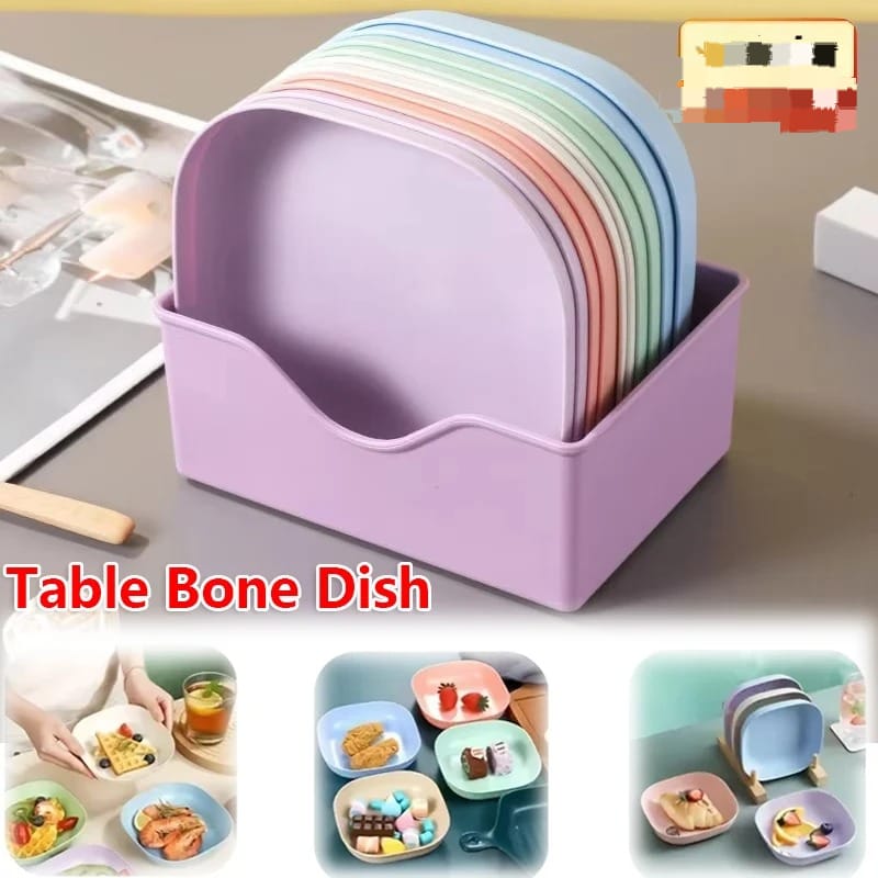 Premium 10-Piece Mini Square Plates Set with Stand