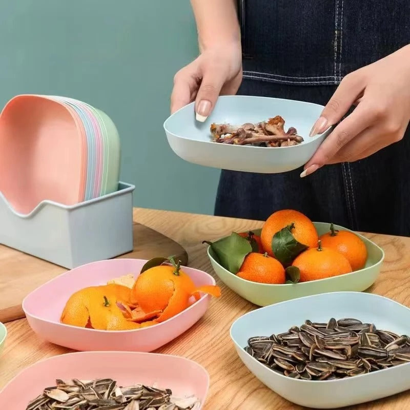 Premium 10-Piece Mini Square Plates Set with Stand