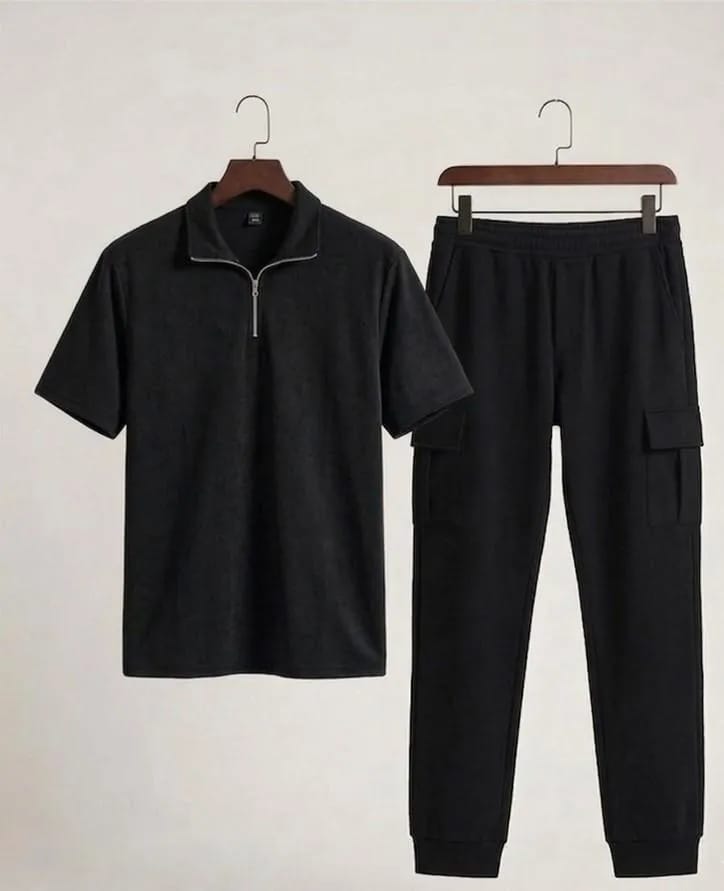 ✨🖤 Men’s Dri Fit Plain Zipper Track Suit 🖤✨