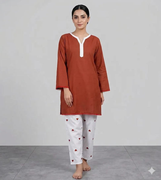 ✨🤎 Brown Lawn Embroidered Kurta Set 🤎✨