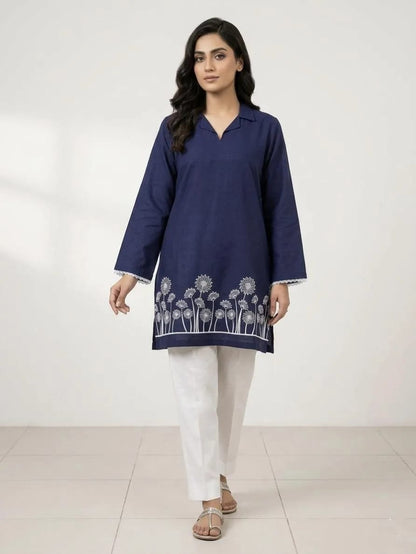 ✨💙 Blue Embroidered Cotton Lawn Kurta for Women 💙✨