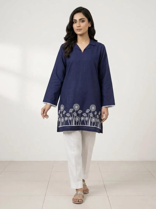 ✨💙 Blue Embroidered Cotton Lawn Kurta for Women 💙✨