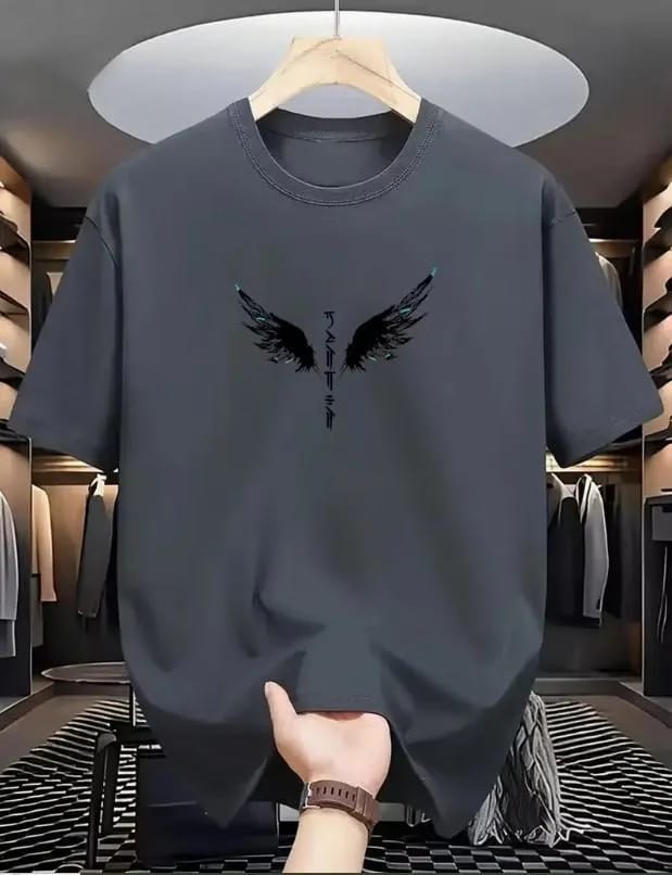 ✨🩶 Men's Grey Wings Printed Dri Fit T-Shirt ✨