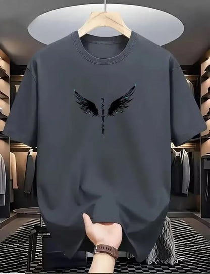 ✨🩶 Men's Grey Wings Printed Dri Fit T-Shirt ✨