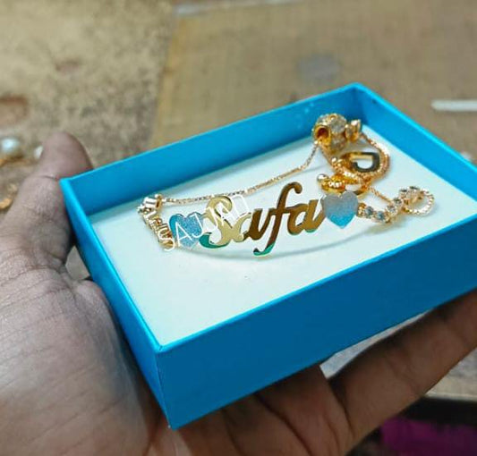 🔥 Fancy Beautiful Gold Plated Customized Name Bracelets 🔥