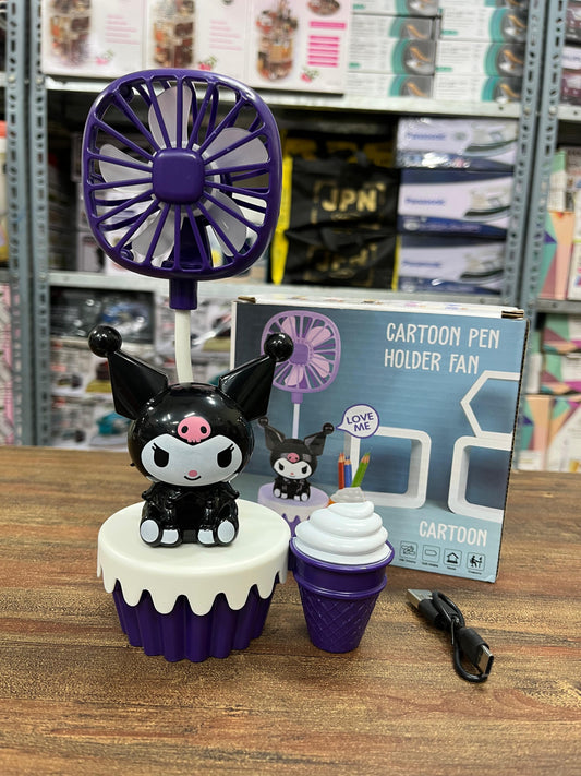 🐼 Cartoon Pen Holder Fan 🐰