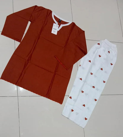 ✨🤎 Brown Lawn Embroidered Kurta Set 🤎✨