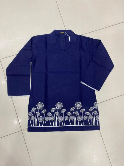 ✨💙 Blue Embroidered Cotton Lawn Kurta for Women 💙✨
