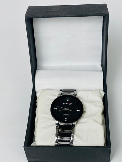 ✨⌚ Men's Stainless Steel Black Dial Quartz Watch ⌚✨