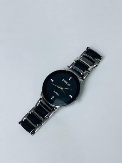 ✨⌚ Men's Stainless Steel Black Dial Quartz Watch ⌚✨