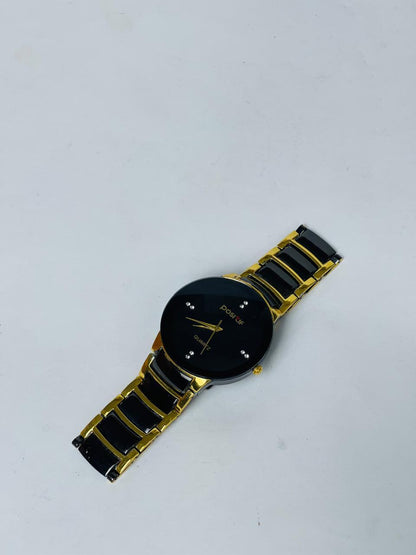 ✨⌚ Men's Black Gold Quartz Watch ⌚✨