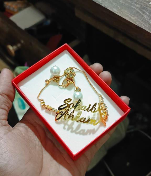 🔥 Fancy Beautiful Gold Plated Customized Name Bracelets 🔥