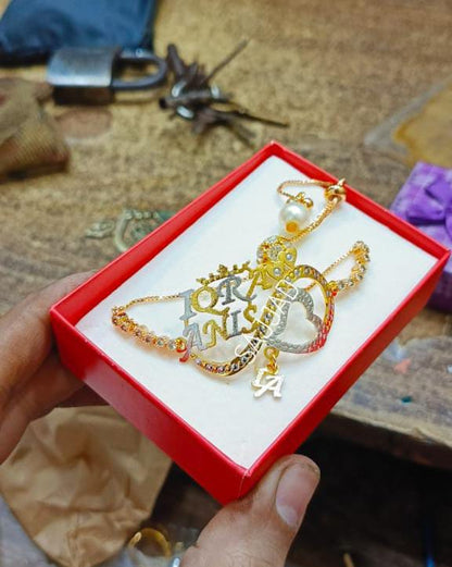 🔥 Fancy Beautiful Gold Plated Customized Name Bracelets 🔥