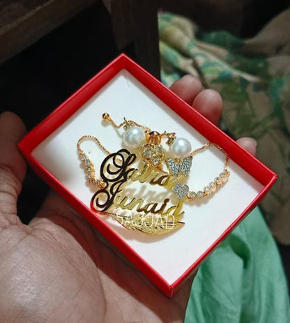 🔥 Fancy Beautiful Gold Plated Customized Name Bracelets 🔥