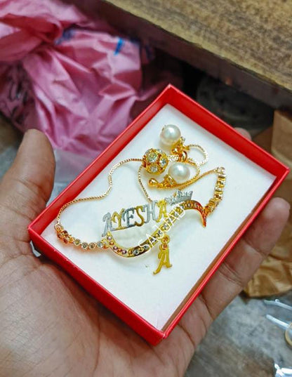 🔥 Fancy Beautiful Gold Plated Customized Name Bracelets 🔥