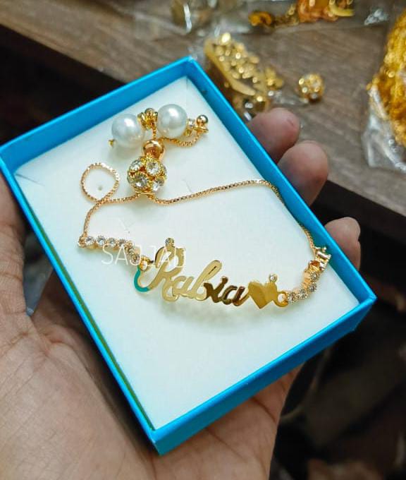 🔥 Fancy Beautiful Gold Plated Customized Name Bracelets 🔥