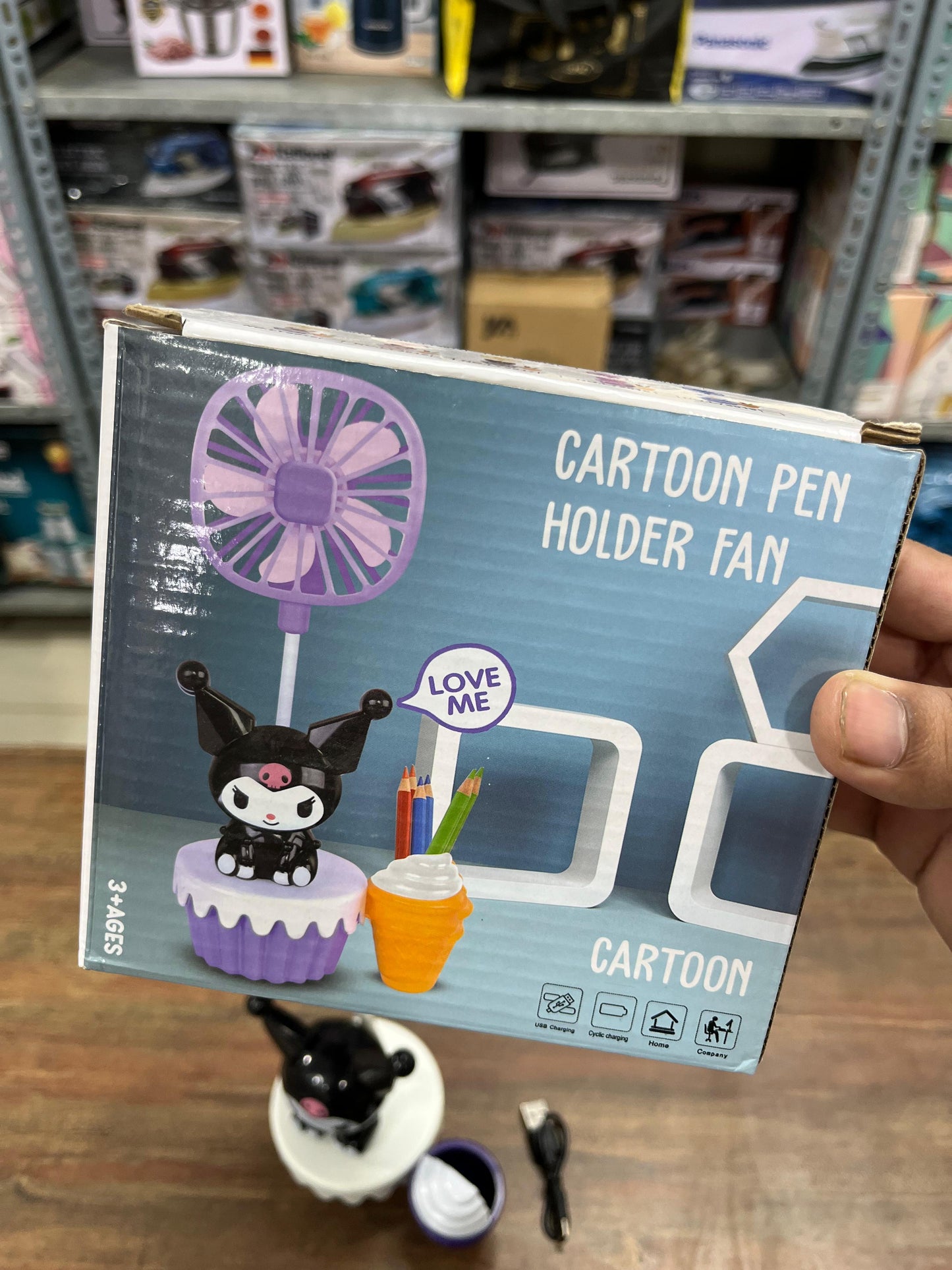 🐼 Cartoon Pen Holder Fan 🐰