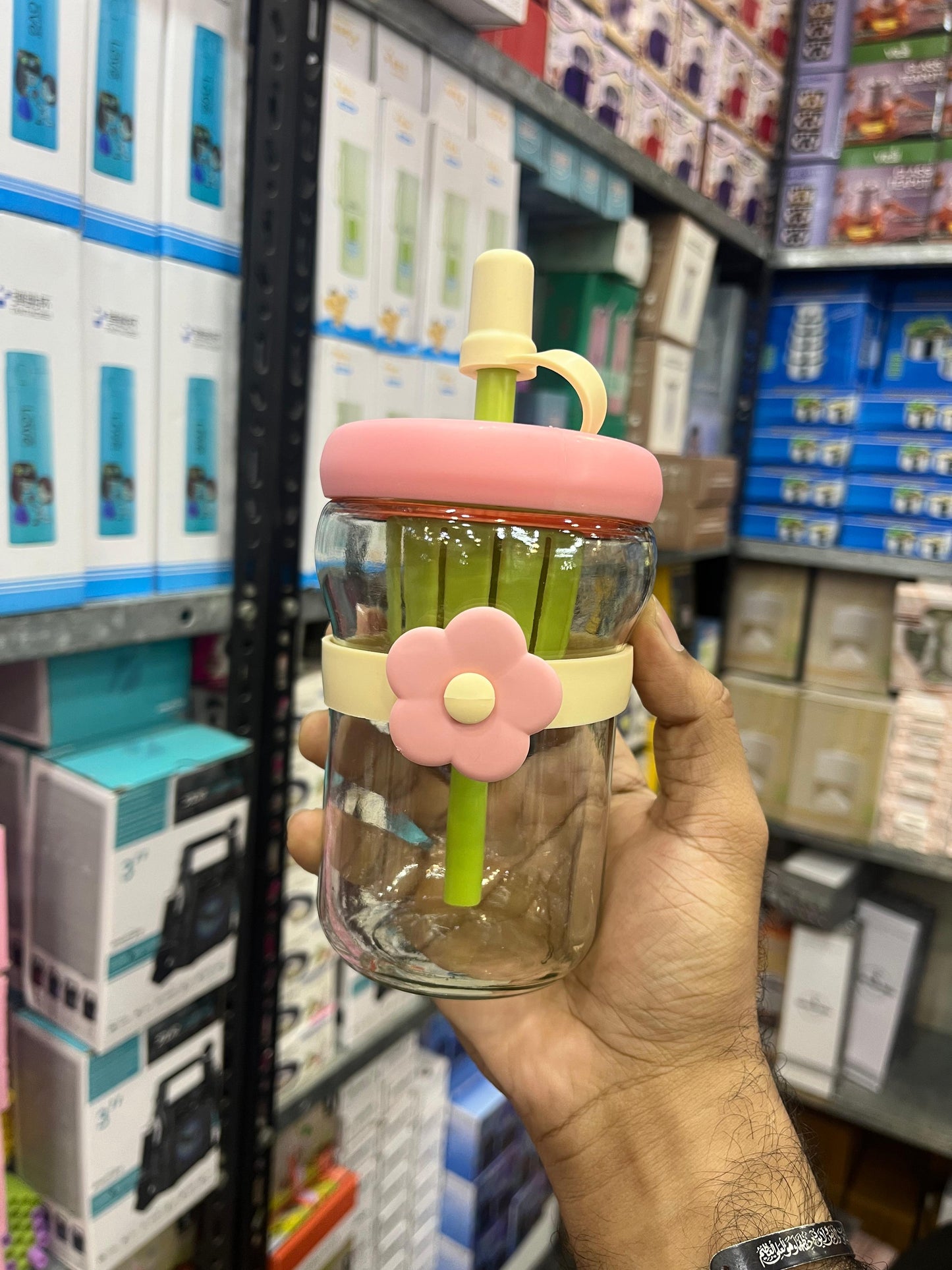 🥤 400ML Flower Bow Glass Cup 🥤