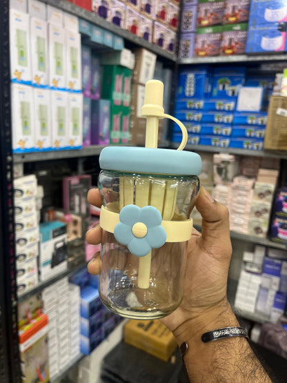 🥤 400ML Flower Bow Glass Cup 🥤