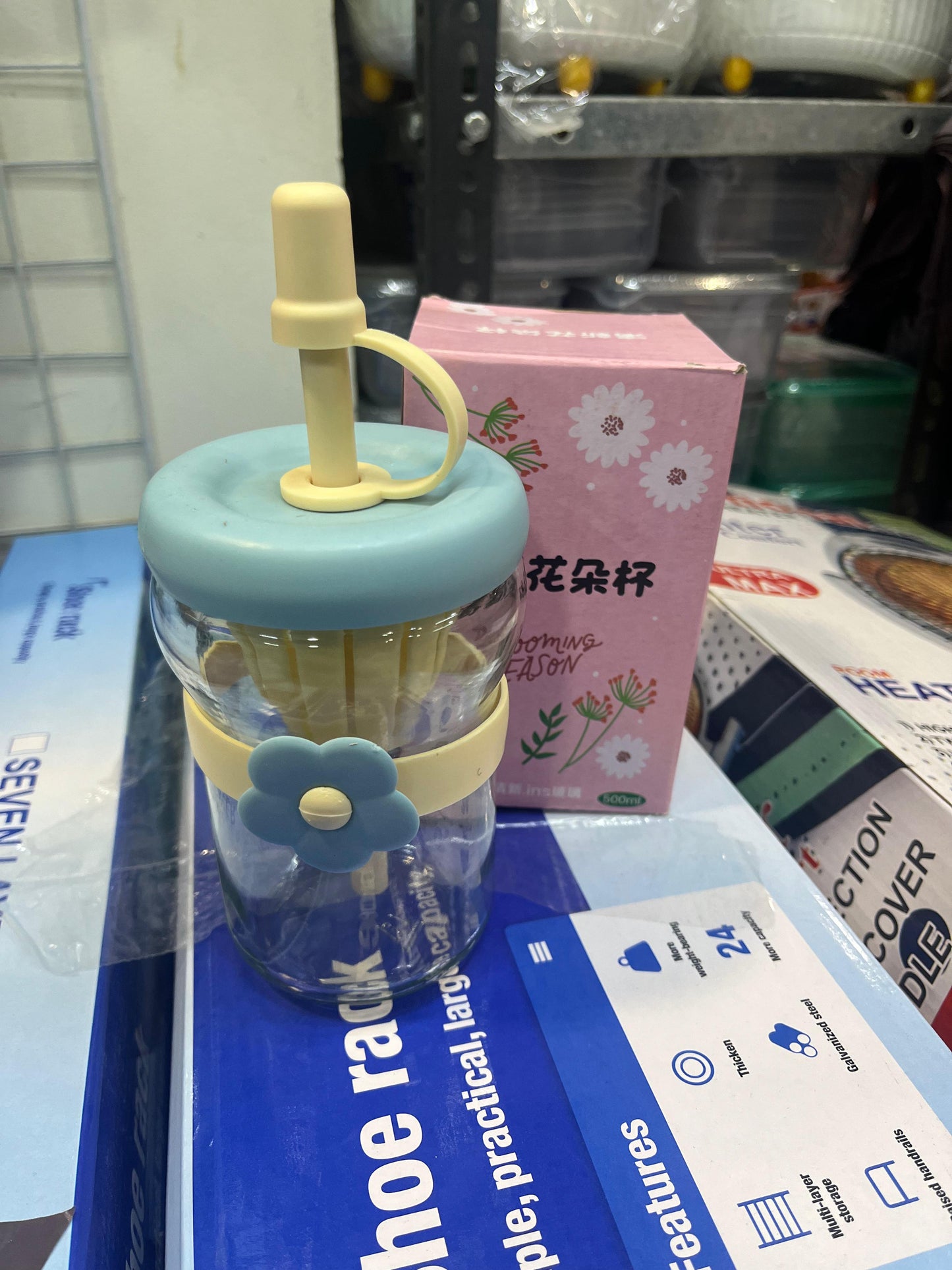 🥤 400ML Flower Bow Glass Cup 🥤